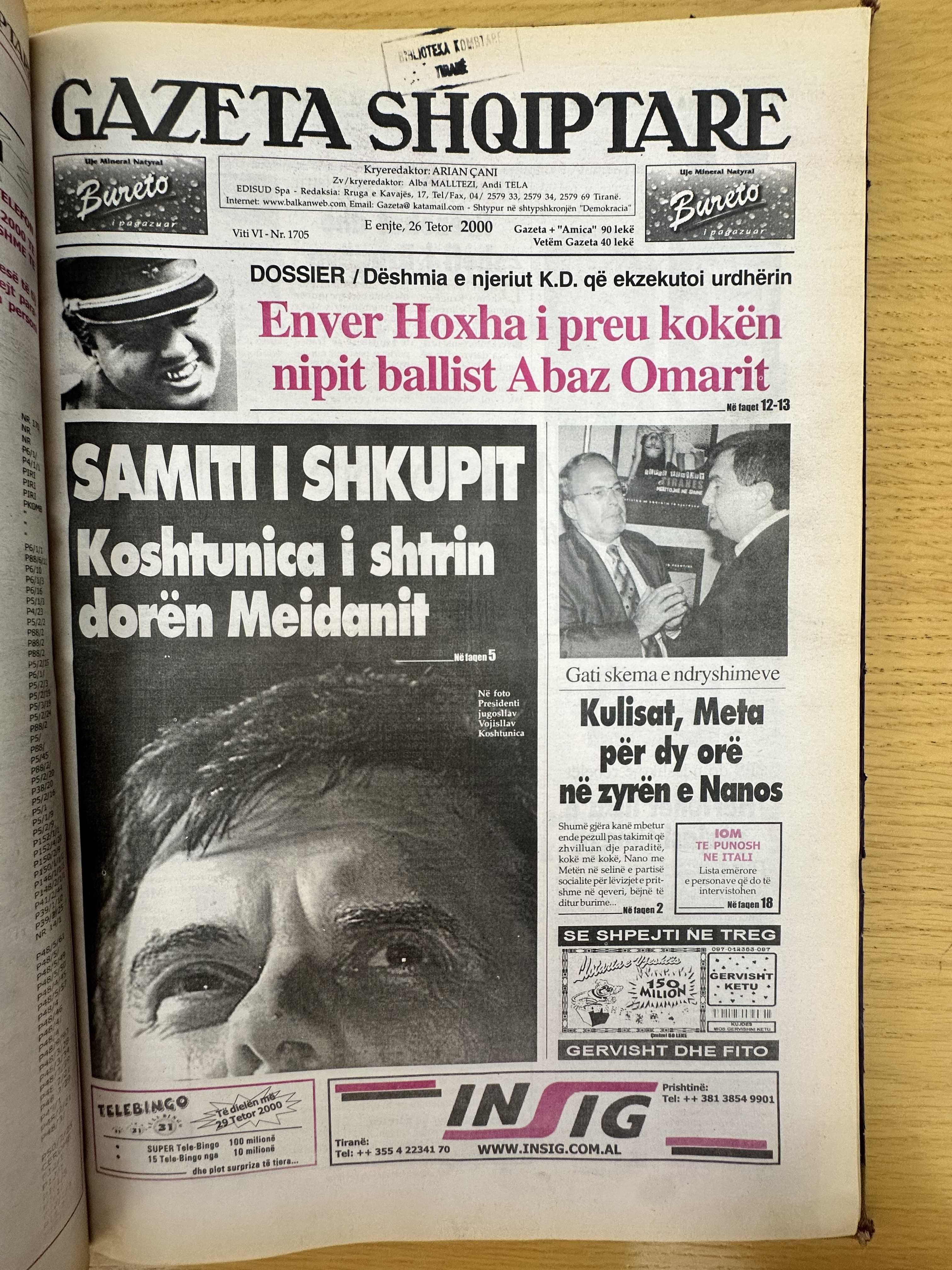 Gazeta Shqiptare 2000-10-26